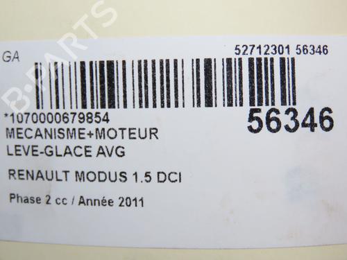 Front left window mechanism RENAULT MODUS / GRAND MODUS (F/JP0_) 1.5 dCi 75 | BP30841140C22 