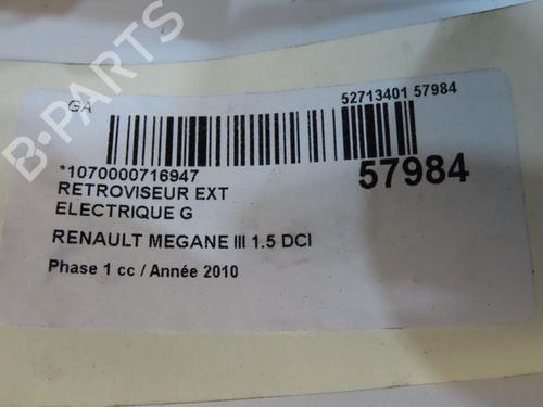 Used Left mirror Left mirror RENAULT MEGANE III Coupe (DZ0/1_) 1.5 dCi (DZ09, DZ0D, DZ1F, DZ1G, DZ14, DZ29) (110 hp) 33770438 33770438