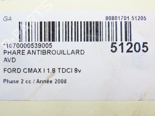 Right front fog light FORD C-MAX (DM2) 1.8 TDCi | BP22996965C31 