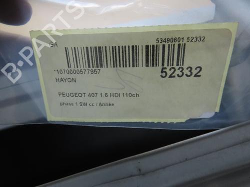 Used Tailgate PEUGEOT 407 SW (6E_, 6D_) 1.6 HDi 110 (109 hp) 28969196