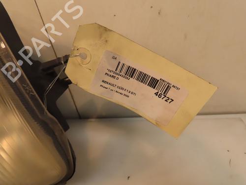 Right headlight RENAULT CLIO II (BB_, CB_) 1.9 dTi (B/CB0U) | BP16555880C29 