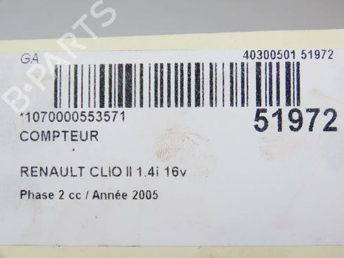Instrument cluster RENAULT CLIO II (BB_, CB_) 1.4 16V (B/CB0P, BB13) | BP28967975C47 