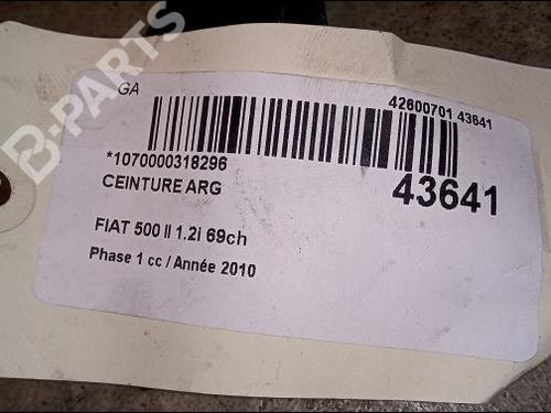 Rear left belt tensioner FIAT 500 (312_) 1.2 (312AXA1A) | BP9638805C89 