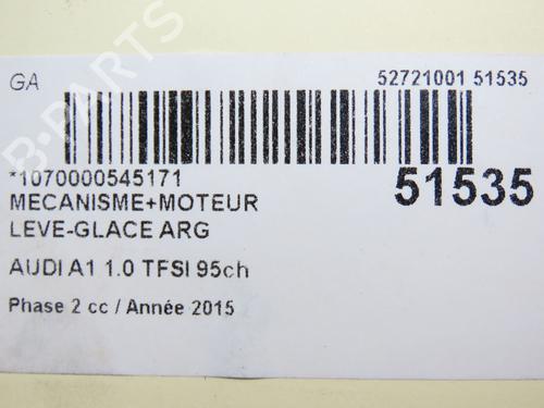 Used Rear left window mechanism AUDI A1 Sportback (8XA, 8XF) 1.0 TFSI (95 hp) 22524673