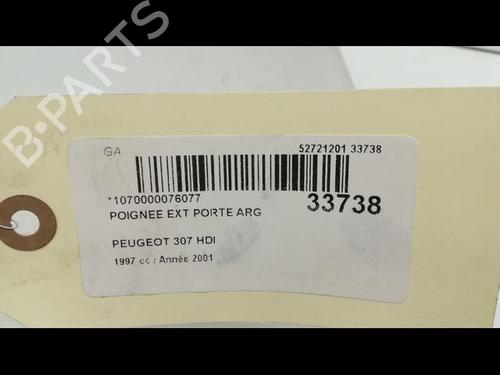 Used Rear left exterior door handle PEUGEOT 307 (3A/C) 2.0 HDi 110 (107 hp) 9596096