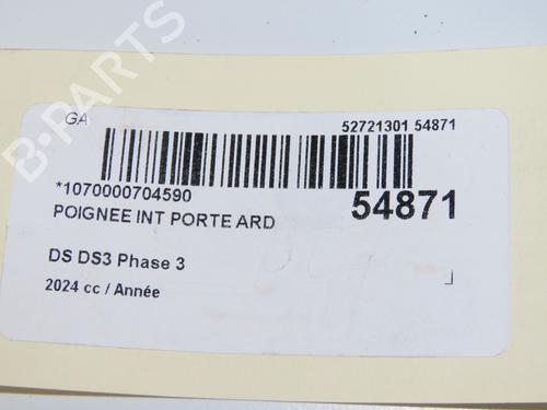 Høyre bak invendig håndtak DS DS 3 / DS 3 CROSSBACK (UR_, UC_, UJ_) 1.2 PureTech 130 (URHNSS) (131 hp) 31748011