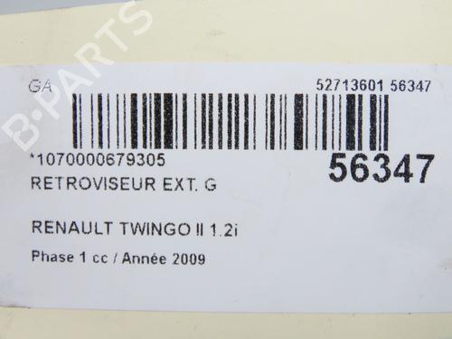 Retrovisor esquerdo RENAULT TWINGO II (CN0_) 1.2 (CN0D) (58 hp) 32354767