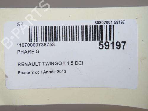 Left headlight RENAULT TWINGO II Hatchback Van (CNO_) 1.5 dCi (CN03) | BP36545228C28 - Image 3