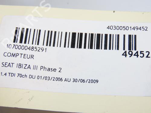 Instrument cluster SEAT IBIZA III (6L1) 1.4 TDI | BP16688247C47 