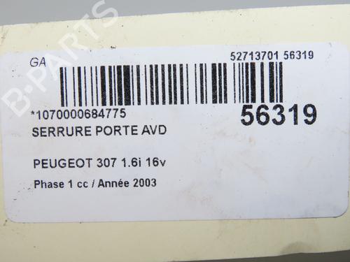 Højre fortil lås PEUGEOT 307 (3A/C) 1.6 16V (109 hp) 31605898