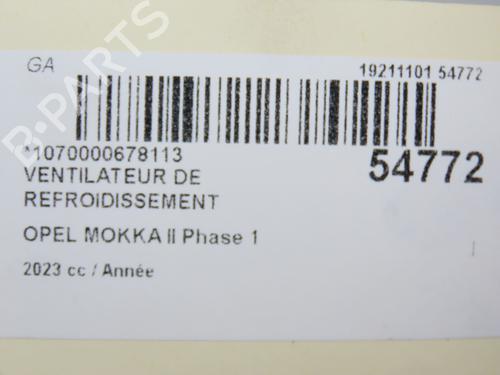 Radiator fan OPEL MOKKA 1.5 (76) | BP30164287M35 