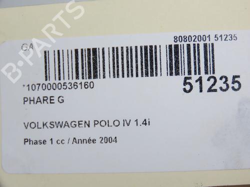 Left headlight VW POLO IV (9N_, 9A_) 1.4 16V | BP20652891C28 