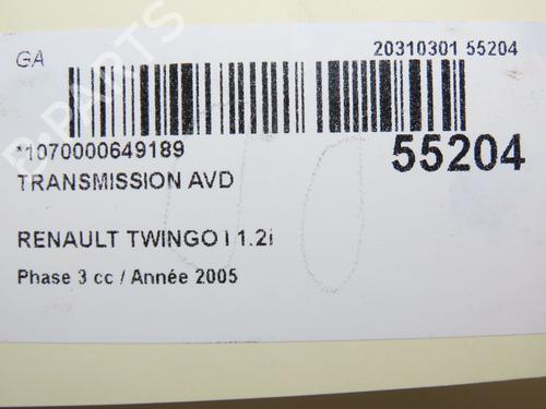 Used Right front driveshaft RENAULT TWINGO I (C06_) 1.2 (C066, C068) (58 hp) 29294153