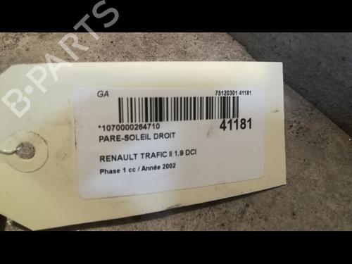 Used Right sun visor RENAULT TRAFIC II Van (FL) 1.9 dCi 100 (FL0C, FL0K, FL0B) (101 hp) 23177467