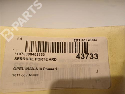 Rear right lock OPEL INSIGNIA A (G09) 2.8 V6 Turbo OPC 4x4 (68) | BP11267565C99 