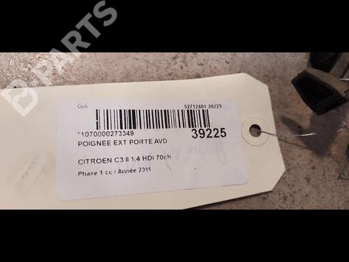 Høyre foran utvendig håndtak CITROËN C3 II (SC_) 1.4 HDi 70 (SC8HZC, SC8HR0, SC8HP4) | BP9612965C129 