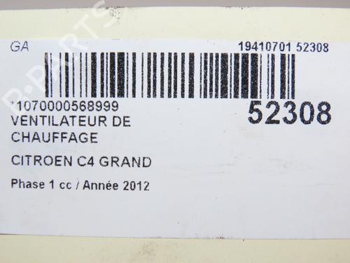 Used Heater blower motor CITROËN C4 Grand Picasso I (UA_) 2.0 HDi 150 (150 hp) 27306768