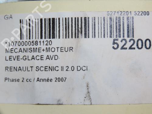 Used Front right window mechanism RENAULT SCÉNIC II (JM0/1_) 2.0 dCi (JM1K) (150 hp) 28831113