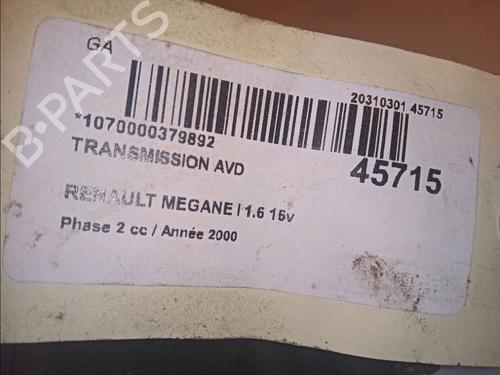 Used Right front driveshaft RENAULT MEGANE I (BA0/1_) 1.6 16V (BA04, BA0B, BA11, BA1J, BA16, BA19, BA1K, BA1V,... (107 hp) 11755255