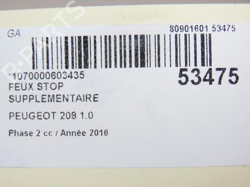 Used Third brake light PEUGEOT 208 I (CA_, CC_) 1.0 VTi (68 hp) 28832897