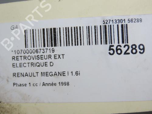 Used Right mirror RENAULT MEGANE I Coach (DA0/1_) 1.6 e (DA0F) (90 hp) 31155129
