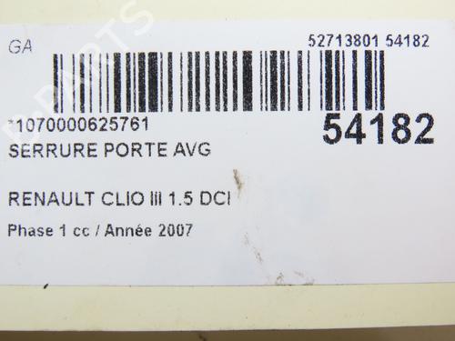 Used Front left lock RENAULT CLIO III (BR0/1, CR0/1) 1.5 dCi (BR17, CR17) (86 hp) 28831697