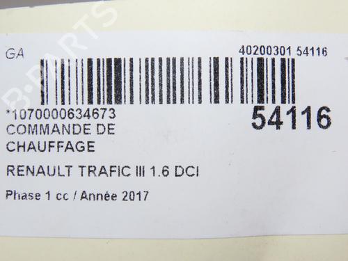 Used Climate control RENAULT TRAFIC III Van (FG_) 1.6 dCi 125 (FGMH) (125 hp) 28830386