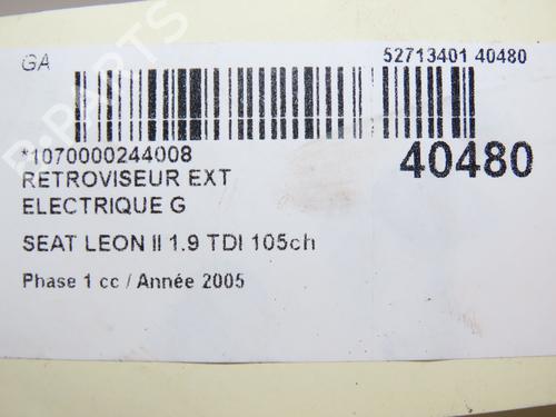 Used Left mirror SEAT LEON (1P1) 1.9 TDI (105 hp) 28831418