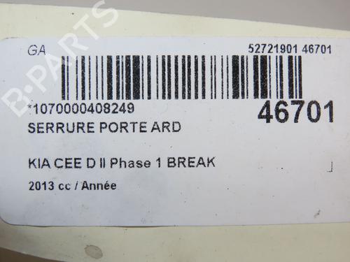 Rear right lock KIA CEE'D Sportswagon (JD) 1.6 CRDi 128 | BP19170767C99 