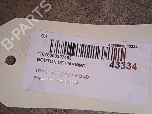 Used Warning switch TOYOTA YARIS (_P9_) 1.4 D-4D (NLP90_, NLP90R) (90 hp) 9618883