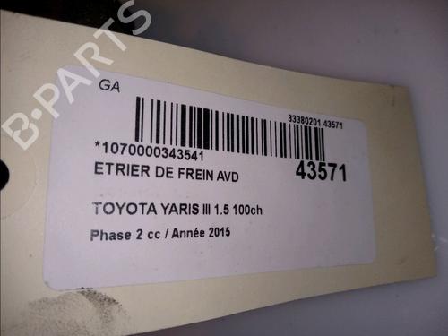 Used Right front brake caliper TOYOTA YARIS (_P13_) 1.5 Hybrid (NHP130_, NHP130) (101 hp) 14877606