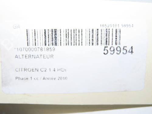Used Alternator Alternator CITROËN C2 (JM_) 1.4 HDi (68 hp) 39997026 39997026