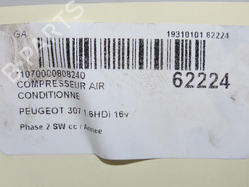 Used AC compressor AC compressor PEUGEOT 307 SW (3H) 1.6 HDI 110 (109 hp) 40050806 40050806
