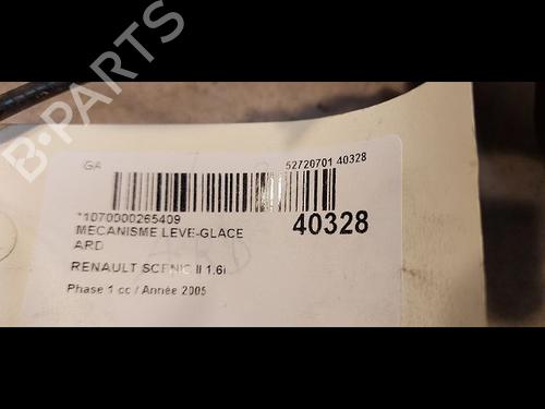 Used Rear right window mechanism Rear right window mechanism RENAULT SCÉNIC II (JM0/1_) 1.6 16V (JM1R) (112 hp) 9612072 9612072