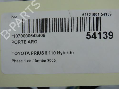 Used Left rear door TOYOTA PRIUS Liftback (_W2_) 1.5 Hybrid (NHW2_) (113 hp) 29151002