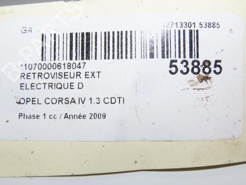 Right mirror OPEL CORSA D (S07) 1.3 CDTI (L08, L68) | BP28831390C27 