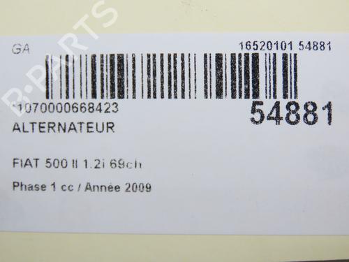 Generator FIAT 500 (312_) 1.2 (312AXA1A) (69 hp) 30867318