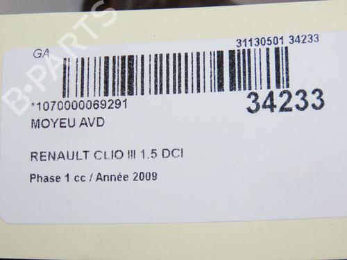 Used Left front steering knuckle RENAULT CLIO III (BR0/1, CR0/1) 1.5 dCi (BR17, CR17) (86 hp) 23173192