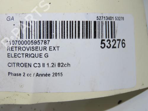 Used Left mirror CITROËN C3 II (SC_) 1.2 VTi 82 (82 hp) 31302743