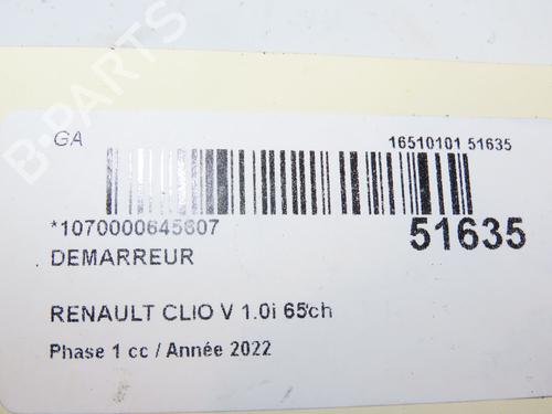 Startmotor RENAULT CLIO V (B7_) 1.0 SCe 65 (B7MG) | BP29441616M8 