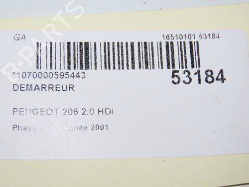 Startmotor PEUGEOT 206 Hatchback (2A/C) 2.0 HDI 90 (90 hp) 32150730