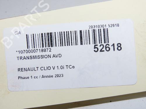 Right front driveshaft RENAULT CLIO V (B7_) 1.0 TCe 90 (B7MT) | BP39893832M39 - Image 5