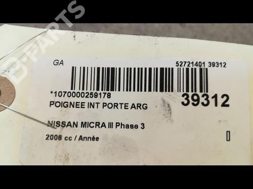Rear left interior door handle NISSAN MICRA III (K12) 1.4 16V | BP9610844I15 