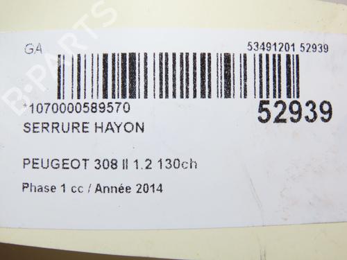 Tailgate lock PEUGEOT 308 II (LB_, LP_, LW_, LH_, L3_) 1.2 THP 130 | BP28969260C101 