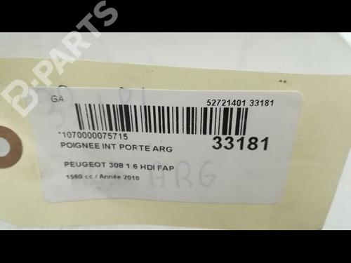 Rear left interior door handle PEUGEOT 308 I (4A_, 4C_) 1.6 HDi | BP9596036I15 