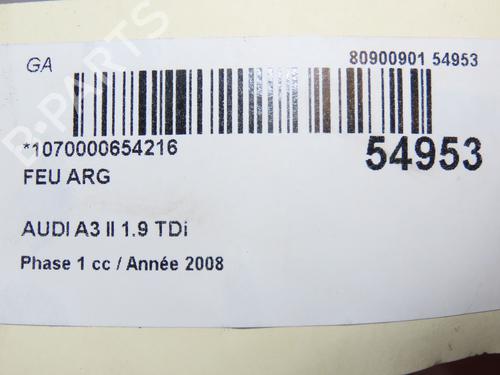 Used Left taillight AUDI A3 (8P1) 1.9 TDI (105 hp) 30164371