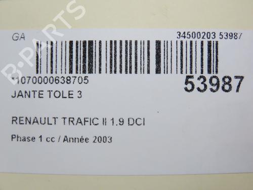 Rim RENAULT TRAFIC II Bus (JL) 1.9 dCI 80 (JL0B) | BP30139223C45 