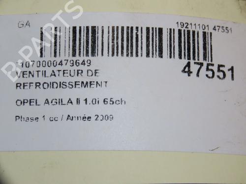Radiator fan OPEL AGILA (B) (H08) 1.0 (F68) | BP18148670M35 