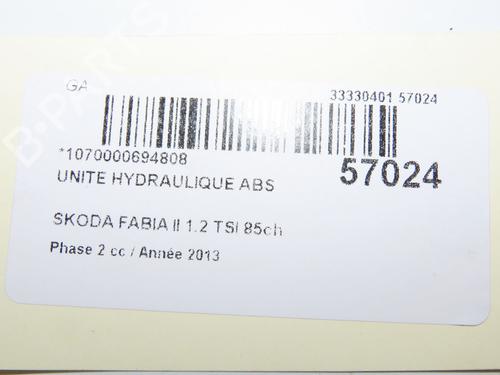 ABS pump SKODA FABIA II (542) 1.2 TSI | BP32100451M43 