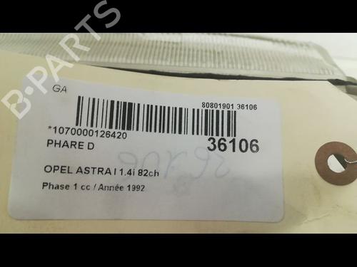 Used Right headlight Right headlight OPEL ASTRA F Hatchback (T92) 1.4 Si (F08, M08, F68, M68) (82 hp) 9598818 9598818